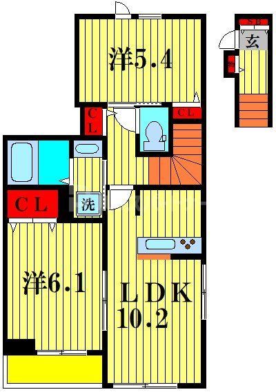 松戸市八ケ崎のアパートの間取り