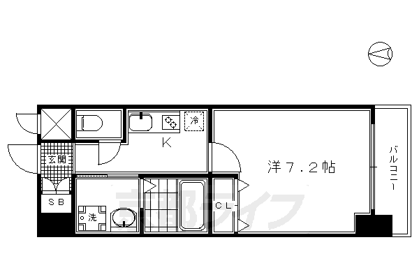 【京都市下京区坊門中之町のマンションの間取り】