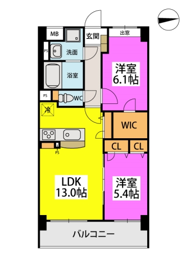 【福岡市中央区小笹のマンションの間取り】