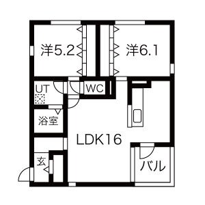 名古屋市昭和区北山町のアパートの間取り