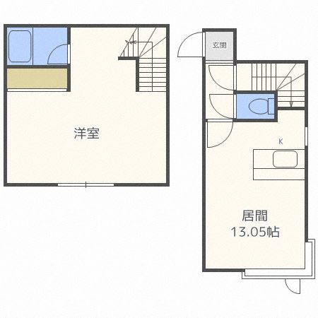 札幌市北区麻生町のアパートの間取り