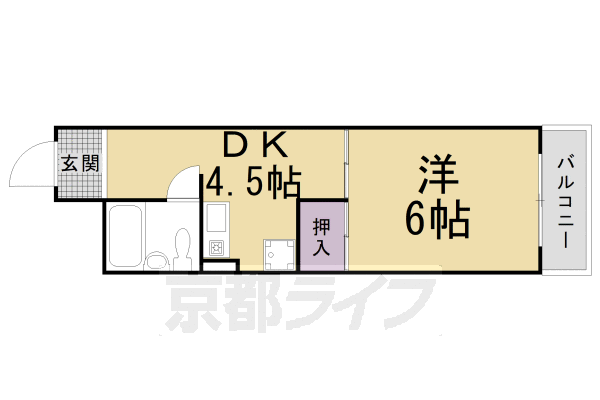 京都市東山区三吉町のマンションの間取り