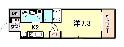 エステムプラザ神戸水木通グランクロスの間取り