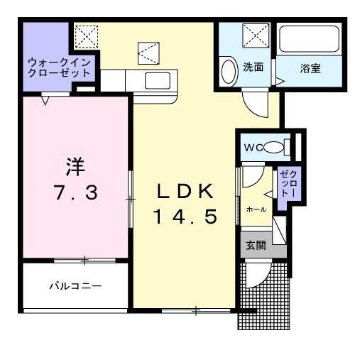 橿原市高殿町のアパートの間取り