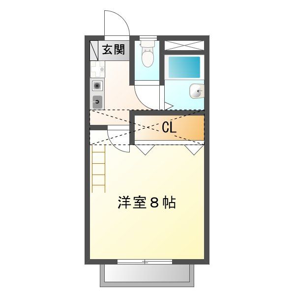 豊川市御津町下佐脇のアパートの間取り