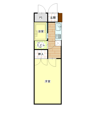 グリーングラス 初期費用3万円のみ　ネット付の間取り