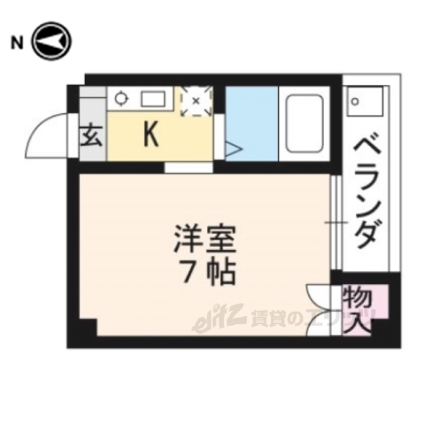 京都市左京区下鴨塚本町のアパートの間取り