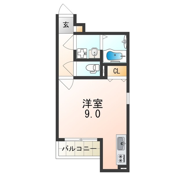 【大阪市平野区平野市町のアパートの間取り】