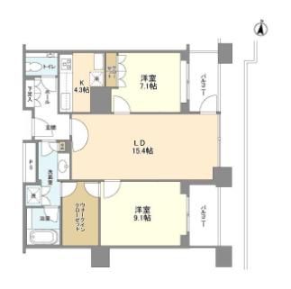 大阪市北区大深町のマンションの間取り