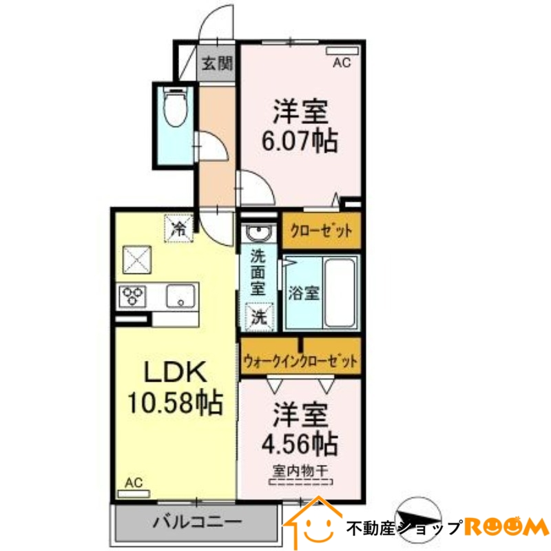 八女市納楚のアパートの間取り