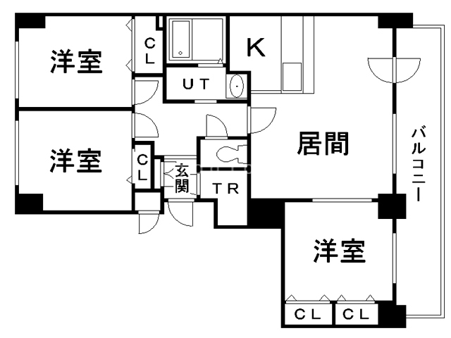 札幌市厚別区厚別東四条のマンションの間取り