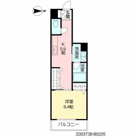 積水ハウスの賃貸住宅（美穂の里八番館）１Kの間取り