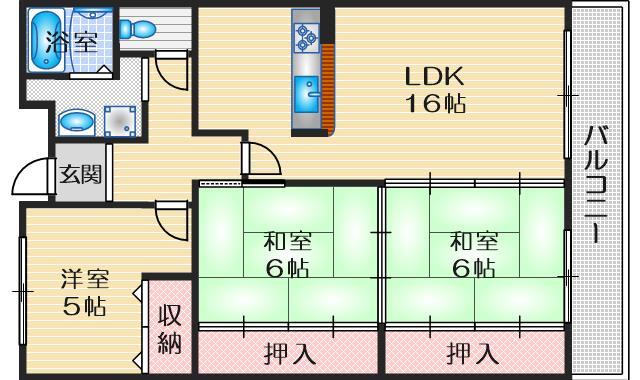 カルム千里山土井の間取り