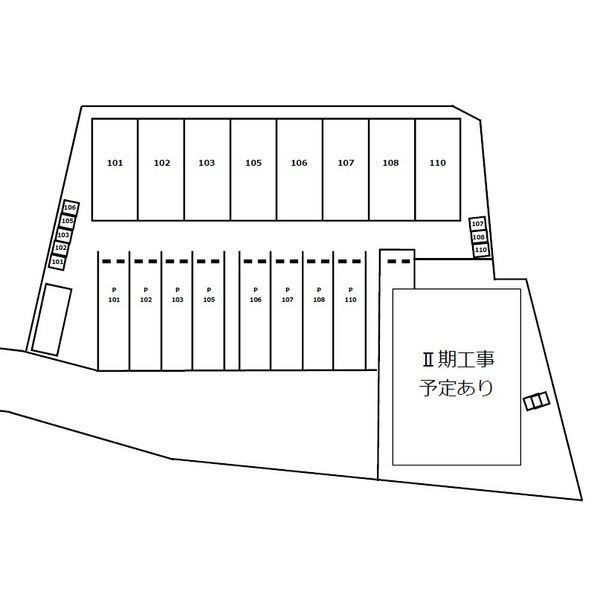 【郡山市大槻町のアパートの駐車場】