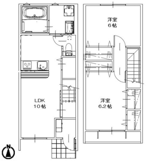 郡山市大槻町のアパートの間取り