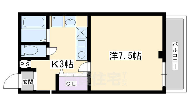 京都市東山区福稲下高松町のマンションの間取り