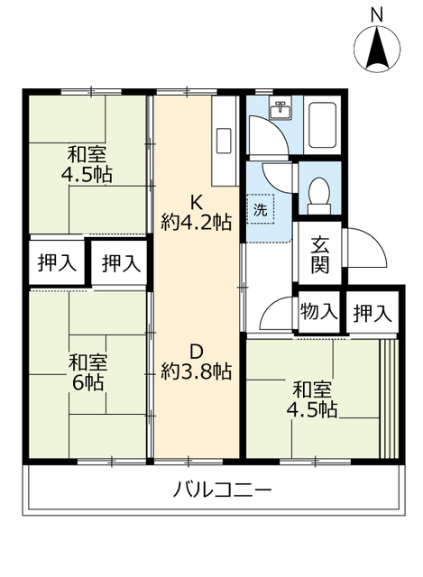 ＵＲ男山の間取り