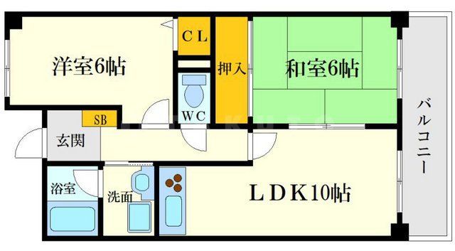 吹田市千里山西のマンションの間取り