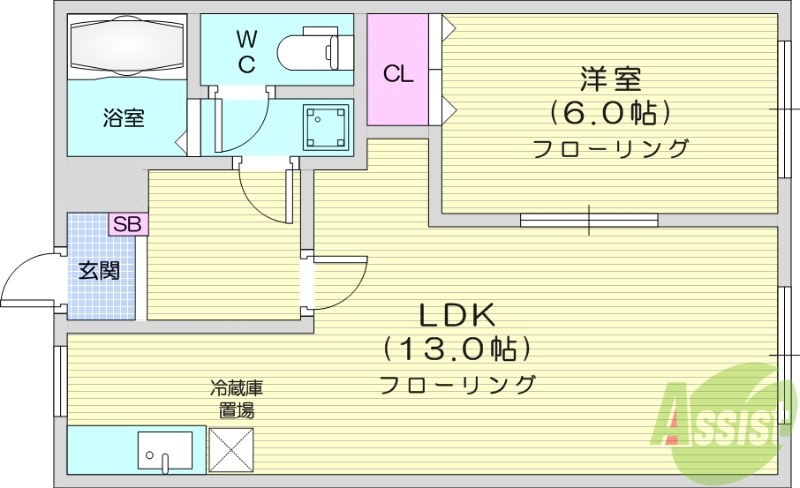 シティハイツはやさかの間取り