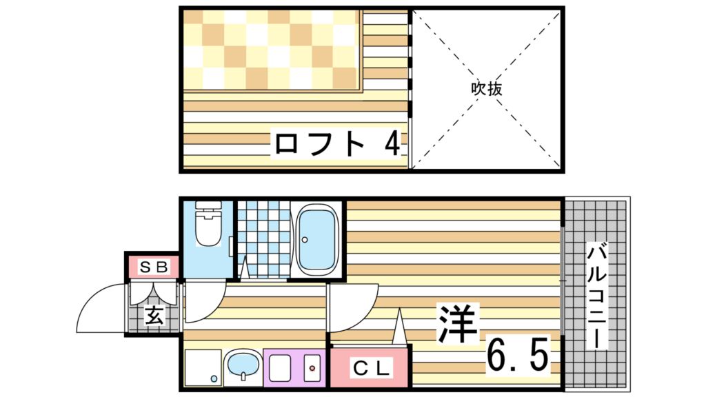 神戸市中央区下山手通のマンションの間取り