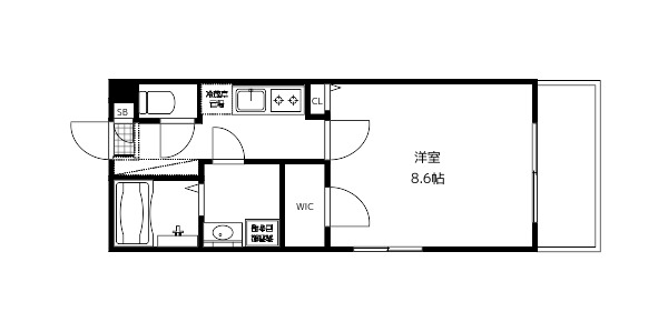 大阪市城東区東中浜のアパートの間取り