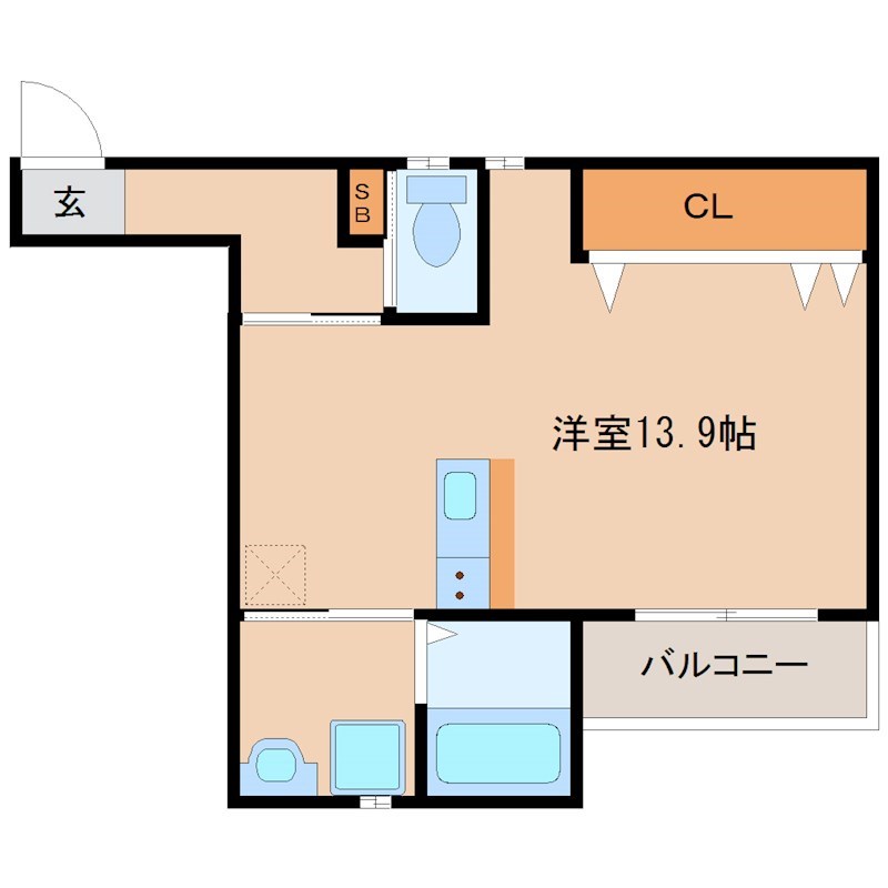 尼崎市東桜木町のアパートの間取り