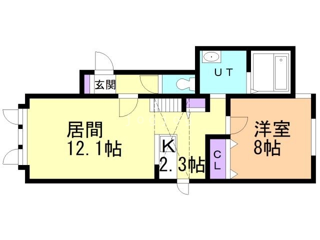 【旭川市豊岡三条のアパートの間取り】