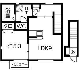 柴田郡大河原町大谷のアパートの間取り