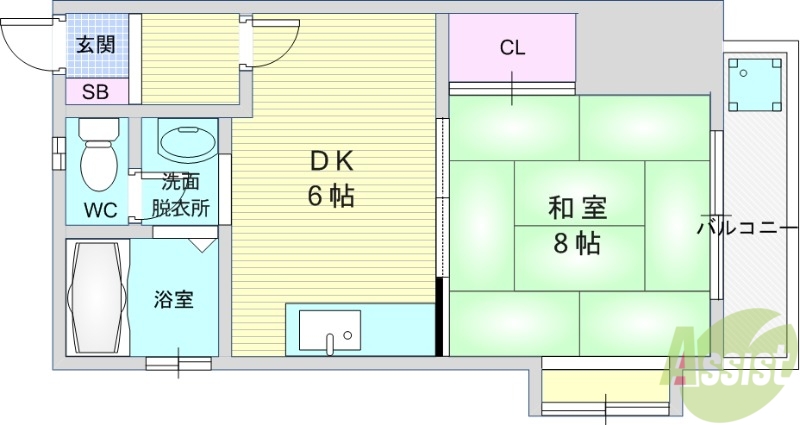 神戸市垂水区千代が丘のアパートの間取り