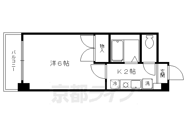 京都市北区平野宮本町のマンションの間取り