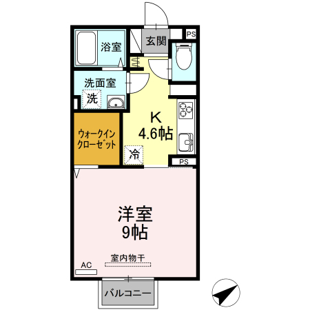 カレッジタウン　Ａ棟の間取り