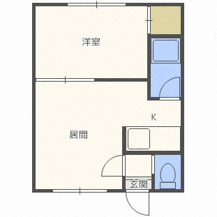 札幌市東区北三十五条東のアパートの間取り