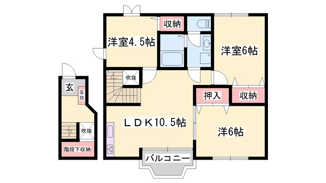 【たつの市揖保川町正條のアパートの間取り】