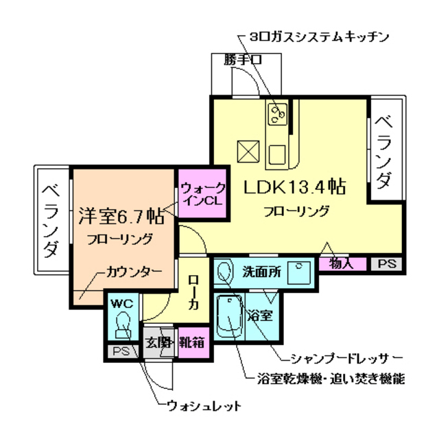 シャーメゾン　ユーモリスの間取り