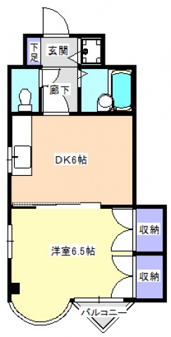 広島市中区白島九軒町のマンションの間取り