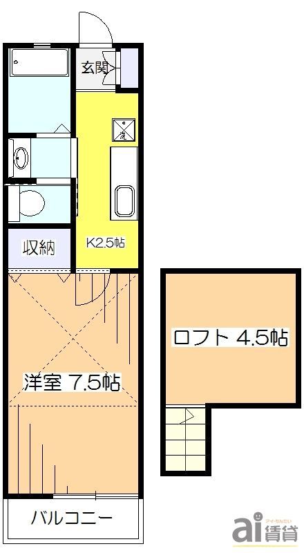 東村山市久米川町のアパートの間取り