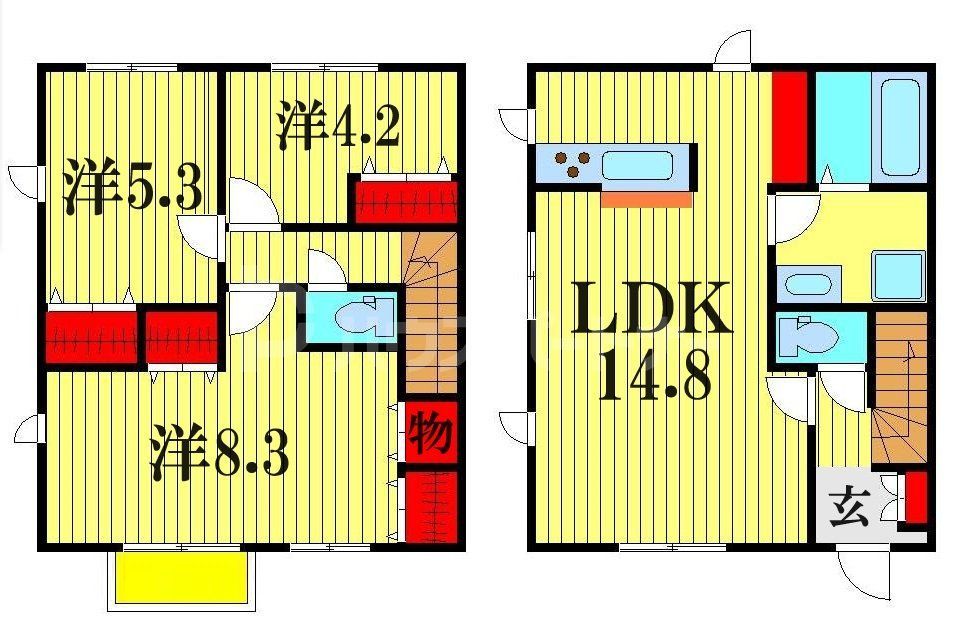 市川市北国分のアパートの間取り