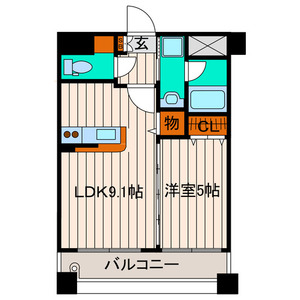 仙台市宮城野区宮城野のマンションの間取り