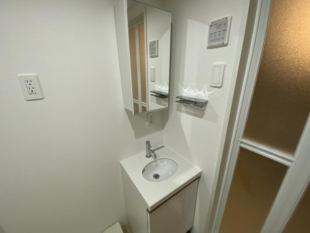 洗面設備　参考：別のお部屋（101号室の写真です）