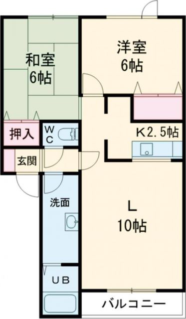函館市電湯川線 湯の川駅 徒歩6分 2階建 築30年の間取り写真