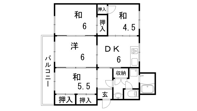 白川台住宅6号棟の間取り写真