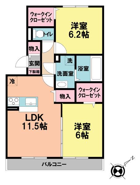 ハピネス2の間取り写真