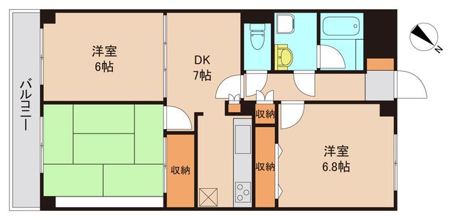 ＪＲ武蔵野線 市川大野駅 徒歩12分 4階建 築33年の間取り写真