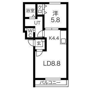 函館市電宝来谷地頭線 宝来町駅 徒歩5分 4階建 築2年の間取り写真
