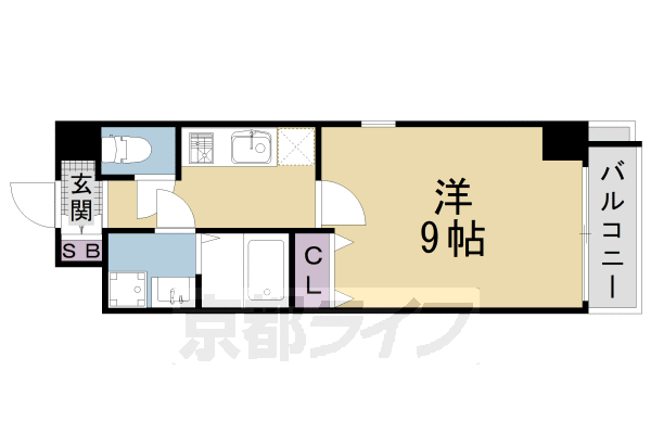 ＪＲ山陰本線 梅小路京都西駅 徒歩5分 9階建 築19年の間取り写真