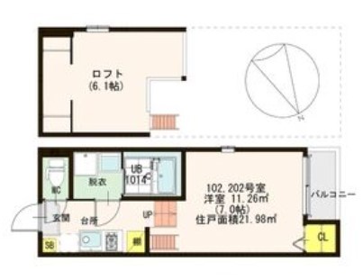 ＪＲ東海道本線 塚本駅 徒歩5分 2階建 築10年の間取り写真