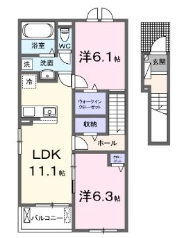 水島臨海鉄道 栄駅 徒歩38分 2階建 築4年の間取り写真