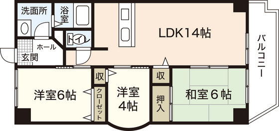 廿日市市宮内のマンションの間取り