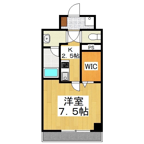 岡山市中区中納言町のマンションの間取り