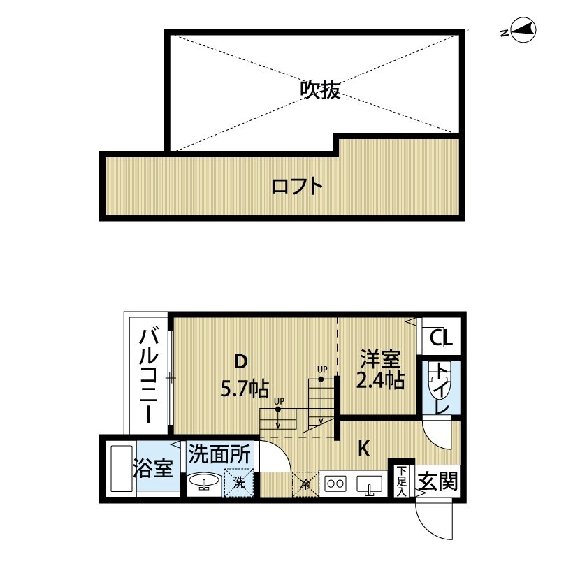 福岡市南区折立町のアパートの間取り